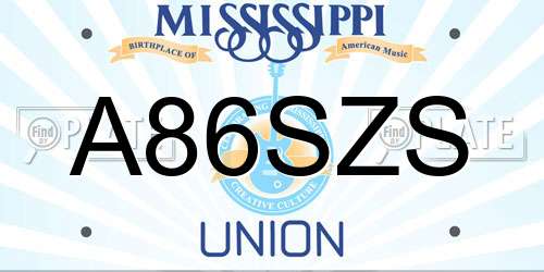 A86SZS Mississippi License Plate