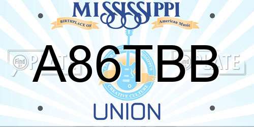 A86TBB Mississippi License Plate