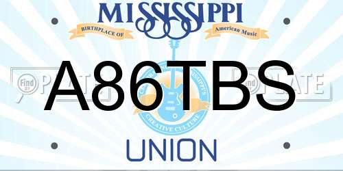 A86TBS Mississippi License Plate