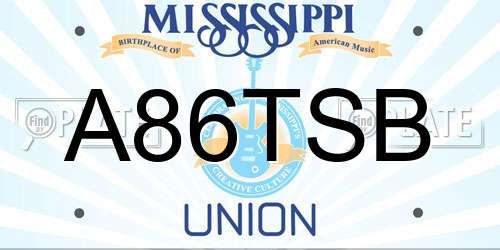 A86TSB Mississippi License Plate