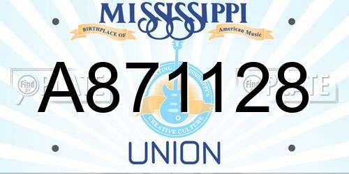 A871128 Mississippi License Plate