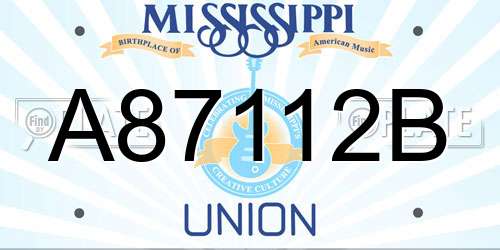 A87112B Mississippi License Plate