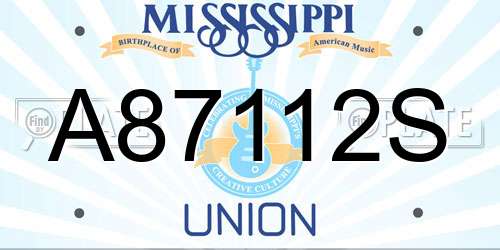 A87112S Mississippi License Plate