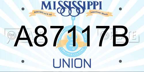 A87117B Mississippi License Plate