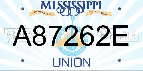 A87262E Mississippi License Plate