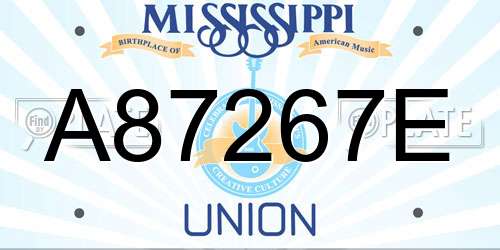 A87267E Mississippi License Plate