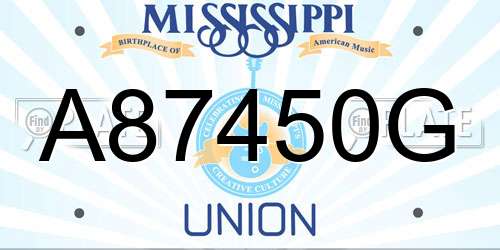 A87450G Mississippi License Plate