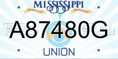 A87480G Mississippi License Plate