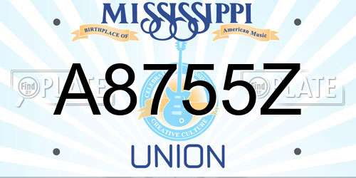 A8755Z Mississippi License Plate
