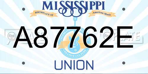 A87762E Mississippi License Plate