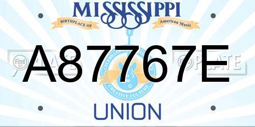 A87767E Mississippi License Plate