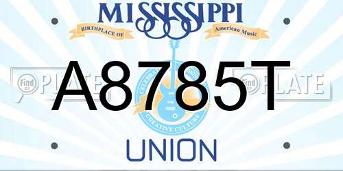 A8785T Mississippi License Plate