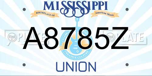 A8785Z Mississippi License Plate