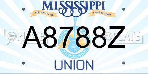 A8788Z Mississippi License Plate