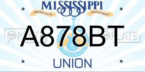 A878BT Mississippi License Plate