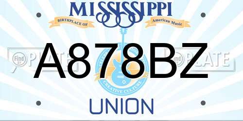 A878BZ Mississippi License Plate