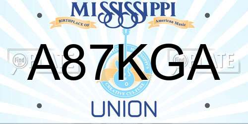 A87KGA Mississippi License Plate