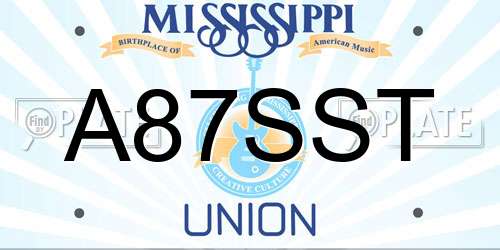 A87SST Mississippi License Plate