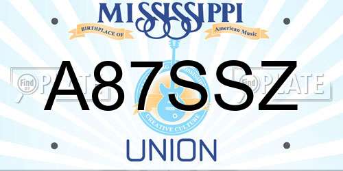 A87SSZ Mississippi License Plate