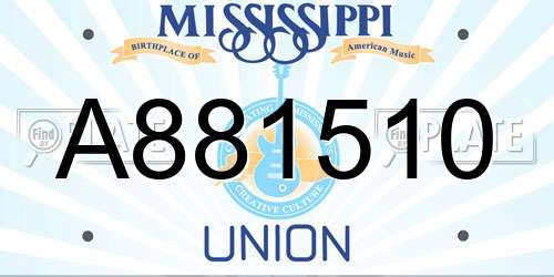 A881510 Mississippi License Plate
