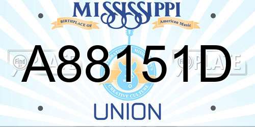 A88151D Mississippi License Plate
