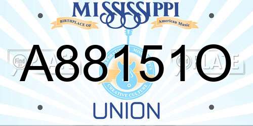 A88151O Mississippi License Plate