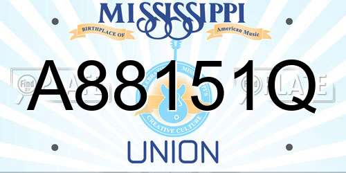 A88151Q Mississippi License Plate