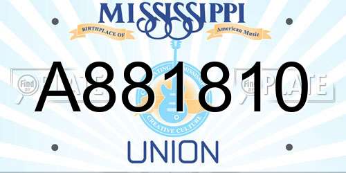 A881810 Mississippi License Plate