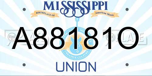 A88181O Mississippi License Plate