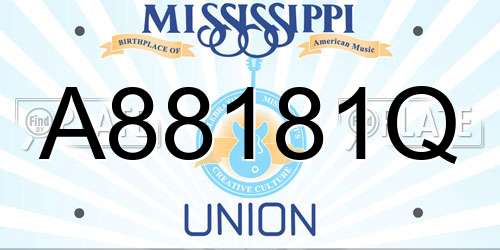 A88181Q Mississippi License Plate