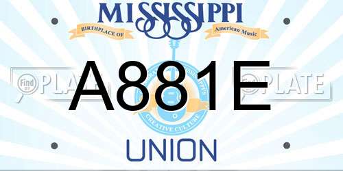 A881E Mississippi License Plate