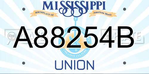 A88254B Mississippi License Plate