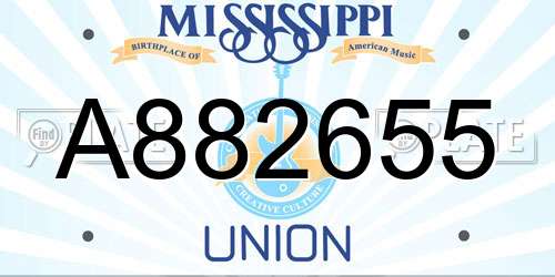 A882655 Mississippi License Plate