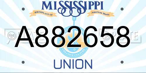 A882658 Mississippi License Plate