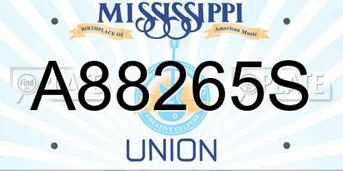 A88265S Mississippi License Plate