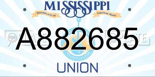 A882685 Mississippi License Plate