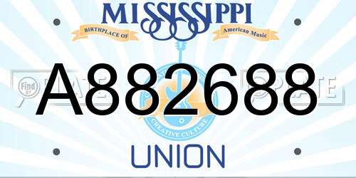 A882688 Mississippi License Plate