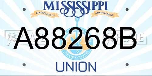 A88268B Mississippi License Plate