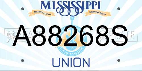 A88268S Mississippi License Plate