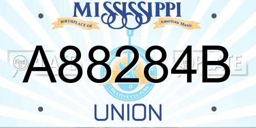 A88284B Mississippi License Plate