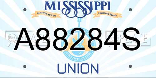 A88284S Mississippi License Plate