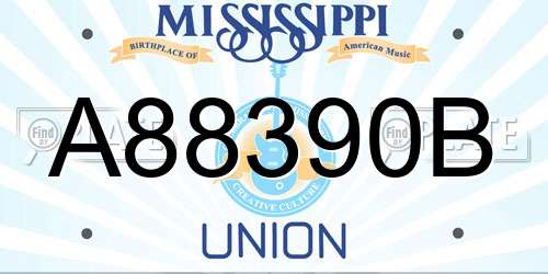 A88390B Mississippi License Plate