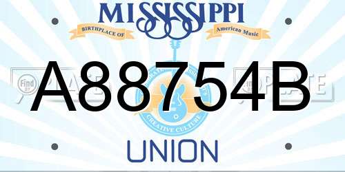 A88754B Mississippi License Plate