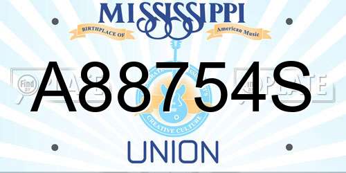 A88754S Mississippi License Plate