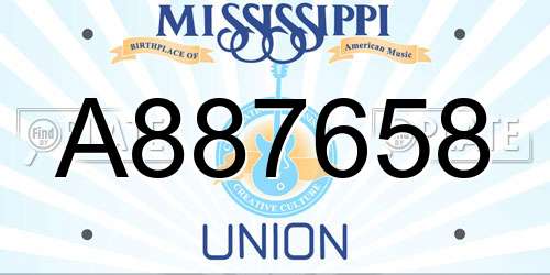 A887658 Mississippi License Plate