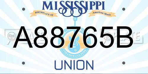A88765B Mississippi License Plate