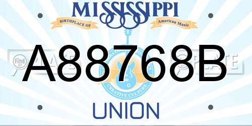 A88768B Mississippi License Plate