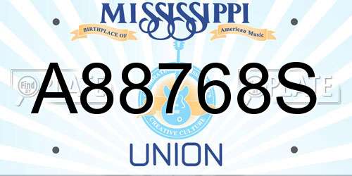 A88768S Mississippi License Plate