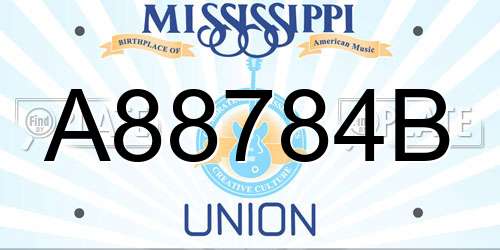 A88784B Mississippi License Plate