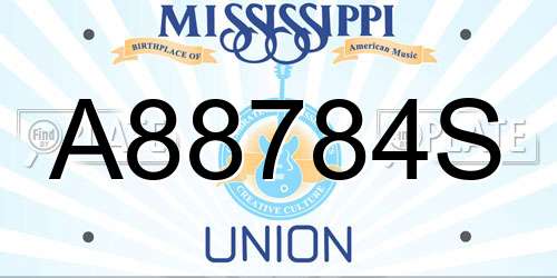 A88784S Mississippi License Plate